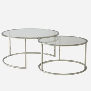 Tables gigognes d'affichage rondes transparentes ensemble meubles de salon Tables basses de Style moderne pour la décoration de la maison - Product Image 6