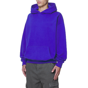 Sudaderas con capucha de algodón de 400gsm de peso pesado para hombre, logotipo personalizado grueso de alta calidad, bordado, patrón sólido, con capucha, gran tamaño, esencial - Product Image 1