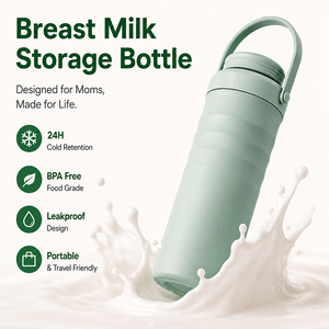 Bottiglia per Conservazione Latte Materno 20OZ, Antigoccia, Bottiglia Termica per Latte, ODM Muttermilch Flasche per Viaggi - Product Image 1
