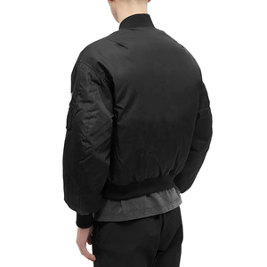 Blouson Bomber Personnalisé Brodé en Nylon Noir, Coupe Oversize, Style Américain Épais - Product Image 3