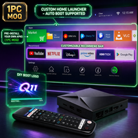 Q11 Android 14 TV Box S905X4 4GB 32GB 8K 1000M LAN BT Control Remoto por Voz Widevine L1 Aplicación Personalizada 1 unidad MOQ Gestión de Dispositivos TV CMS Precio