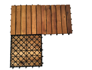 Dalles de terrasse en bois d'acacia au design moderne, lisses, 12 mm, écologiques, extérieures, à 6 lattes, à emboîtement, finition naturelle pour la décoration intérieure - Product Image 2