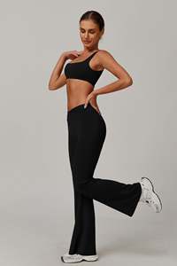 Logo personnalisé noir Maeve soutien-gorge de sport élégant encolure carrée et dos respirant séchage rapide fort impact femmes Gym Fitness soutien-gorge de sport - Product Image 4