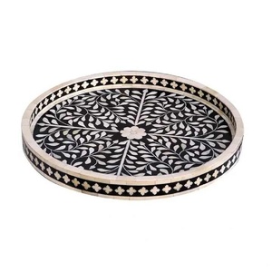 Bandeja de Servicio con Incrustaciones de Hueso, Artesanal y Resistente para Uso Diario, Bandeja Decorativa Premium Hecha a Mano para Servir en la Mesa y Decoración de Interiores - Product Image 2