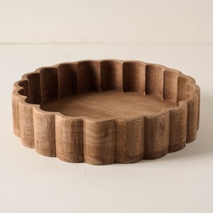 Bol de piédestal en bois de manguier naturel fabriqué à la main plateau de fruits surélevé décoratif avec base en cône pièce maîtresse en bois rustique pour la cuisine - Product Image 3