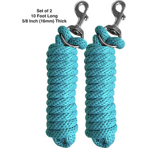 Corde en plomb Poly solide pour chevaux bétail 10 pieds de long x 5/8 pouces d'épaisseur Construction tressée remplaçable boulon robuste Snap doux - Product Image 2