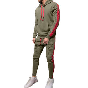 Survêtement à capuche unisexe pour homme et femme, coupe classique, design personnalisé, jogging sportif, vente en gros, bande latérale - Product Image 1