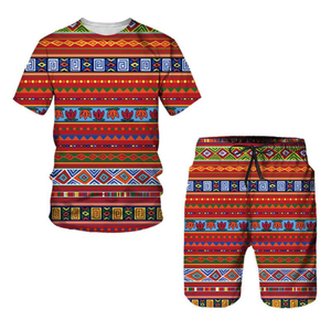 African Print Men's Short <b>Set</b> Solid Pattern Dashiki Tracksuit/Tops/Shorts for Sport and Leisure Summer Male Suit Latest Design - Product Image 5