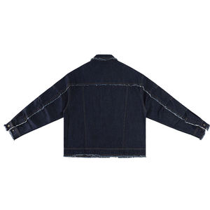 Fabricant de vestes en jean personnalisées, boutons, tissu en coton vintage, vestes en jean pour hommes, denim délavé à l'acide, vestes en jean déchirées - Product Image 2