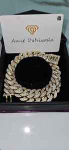 Probador de Diamantes, Cadena Cubana de Plata S925 con Moissanita VVS, Estilo Hip Hop, 3 Filas, para Hombre, 14mm-20mm - Product Image 3