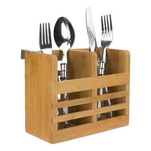 Handmade <b>Kitchen</b> <b>Utensil</b> Caddy New Style Multiple Compartment Flatware Storage Handmade Acacia Wooden <b>Utensil</b> Caddy Tableware - Product Image 1