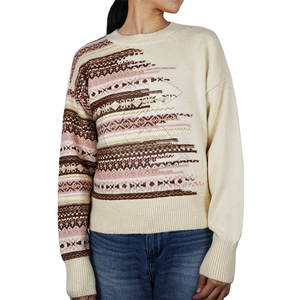 Suéter de Punto con Cuello en V de Viscosa/Algodón al por Mayor para Mujer, Transpirable, Antiencogimiento, de Secado Rápido, Informal, para Invierno - Product Image 1