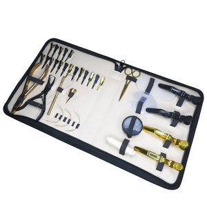 Prix de gros Outils d'extension de cheveux pour le travail en salon Petits clips avec perles Ciseaux avec étui en cuir Kit - Product Image 6
