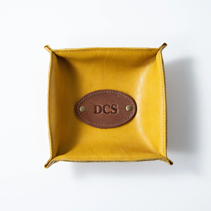 Direct Supplier Customize <b>Square</b> Leather Tray Mini Table Dice Tray Leather Desktop Organizer Office Organizer - Product Image 2