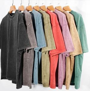 Camisetas de algodón para hombre, camisetas pesadas Vintage de gran tamaño, camisetas holgadas de lavado ácido, camisetas informales básicas Unisex, camiseta de gran tamaño para hombre - Product Image 3