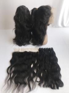 Perruques frontales ondulées naturelles 13x4 + 3 paquets, cuticule vierge brute alignée, trame péruvienne naturelle Remy, offre spéciale - Product Image 3