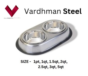 2025 vente chaude en acier inoxydable Double Diner bol pour animaux de compagnie de haute qualité conception robuste Base antidérapante utilisation intérieure multi-animaux - Product Image 4