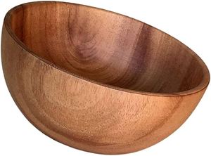 Tazón Redondo de Madera para Cocina, Vajilla, Ensaladera de Madera, Juego de Cuchara y Tenedor, Logotipo Personalizado, Tazón de Madera de Acacia para Cocinar - Product Image 6