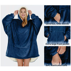 Sudadera con capucha de diseño personalizado para mujer viscosa/poliéster de gran tamaño de punto alto estampado frontal personalizado invierno largo personalizado grande - Product Image 4