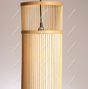 Lámpara colgante de pantalla cilíndrica de bambú para decoración interior moderna para el hogar, colgante creativo para Hotel, restaurante, comedor, escalera de pared - Product Image 3