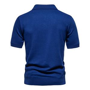 เสื้อโปโลแขนสั้นสำหรับผู้ชายเสื้อยืดคอปกแบบย้อนยุคเสื้อโปโลแนวธุรกิจลำลองแฟชั่นเสื้อเจอร์ซีย์สีทึบ - Product Image 5