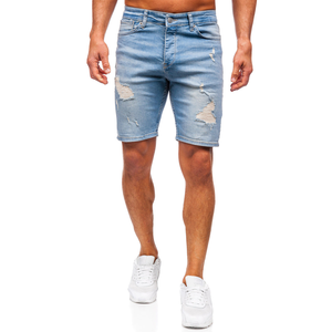 Pantalones Cortos de Mezclilla para Hombre, Spandex/Algodón, Lavados, Rectos, Ligeros, Casuales, Estilo Urbano, Cómodos, Servicio OEM, Personalizables, Precio Bajo - Product Image 1
