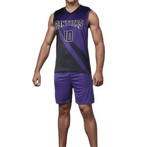 Uniforme de Voleibol Personalizado con Logotipo Impreso en la Parte Delantera, Cuello en V, Secado Rápido, 100% Poliéster, Unisex, 240g, Jersey y Pantalones Cortos - Product Image 1