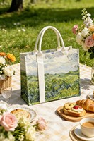 Sac fourre-tout en toile de coton entièrement imprimé, personnalisable, vierge, réutilisable, style peinture, idéal pour cadeau