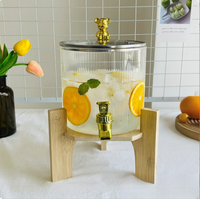 Carafe à eau froide avec robinet, résistante aux hautes températures, grande capacité, en verre, pour la maison, le restaurant, les jus de fruits