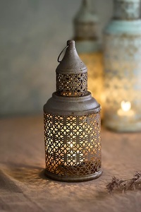 Antique Moroccan <b>Lantern</b> Stand Iron Metal Table Top Decorative Pillar Holder for Easter <b>Christmas</b> Weddings Handcrafted Home - Product Image 4