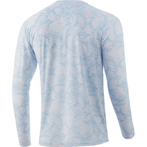 Camisas de pesca transpirables con protección UV de secado rápido, ligeras, Unisex, venta al por mayor, personalizadas, Upf50, camisas de manga larga en blanco, 100% poliéster - Product Image 6