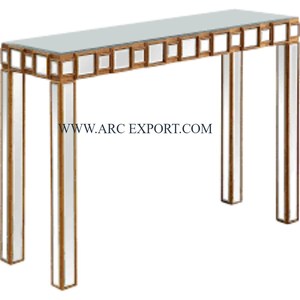 Table console de meubles en métal couleur or avec dessus en verre, pieds en laiton, meilleure vente antique, table console pour la maison et le café en Inde - Product Image 4