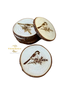 Posavasos Clásicos de Madera con Diseños Geométricos Atractivos, Biodegradables y Ecológicos para Eventos Decorativos, Patrones Modernos - Product Image 4