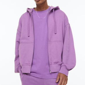 custom Men's zip up cotton hoodies blank drop shoulder Puff Print Hoodies oversize Heavyweight streetwear zip hoodies for men - Product Image 3