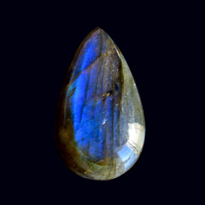Cabujón de Labradorita Natural en Forma de Pera, Tamaño 30x18x9 MM, Piedra Preciosa Suelta Lisa con Reverso Plano para Joyería - Product Image 2