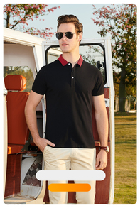 Camisetas de Punto Sólido con Logotipo Personalizado, 100% Algodón, Bordado de Alta Calidad, Secado Rápido para Golf, para Hombre - Product Image 4
