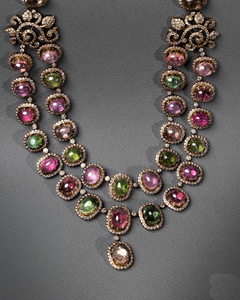 Conjunto de Collar de Turmalina Chapado en Oro de 24 Quilates Hecho a Mano para Bodas - Hermoso e Intrincado - Product Image 2