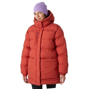 Parka Acolchada Aurora Personalizada al por Mayor para Mujer, Chaqueta de Invierno Acolchada Roja Poppy, Transpirable, con Cordón Ajustable - Product Image 1