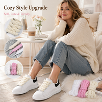 Lacets en peluche personnalisés ultra doux en chenille, trois couleurs, plusieurs styles, décoratifs, mode, OEM Mingjia