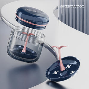 JUXINDA Boîte <span class=keywords><strong>de</strong></span> rangement ronde moderne pour prothèses dentaires avec couvercle hermétique Coupe intérieure anti-déversement et poignée ergonomique, parfaite pour les retenues <span class=keywords><strong>de</strong></span> trempage - Product Image 3