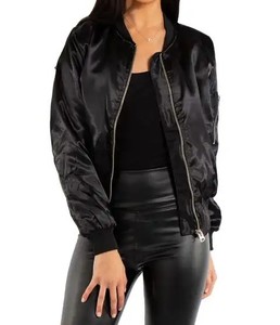 Chaqueta Bomber para Mujer al por Mayor con Mangas Largas, Tejido Ligero y Suave, Relleno de Algodón, Servicios OEM, Moderna y Teñida - Product Image 2