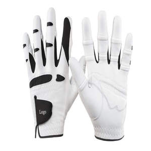 Guantes de golf blancos de piel de oveja Guante de golf de sensación clásica Embalaje personalizado Manos aceptables Guantes de golf unisex con diseño personalizado - Product Image 3