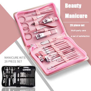 26 in 1 Grooming Kit พร้อมกระเป๋าเดินทางหนังเล็บเท้าชุดกรรไกรตัดเล็บมืออาชีพสแตนเลสเล็บชุด - Product Image 6