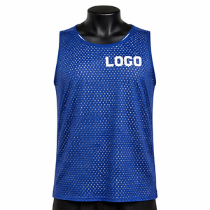 Maillots d'entraînement de football personnalisés en mesh, sans manches, respirants, séchage rapide, avec impression de logo, OEM ODM, vente en gros - Product Image 1