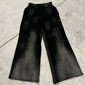 Pantalon de survêtement sportif pour homme, taille mi-haute, en velours côtelé évasé, délavé à l'acide, avec impression sérigraphique et strass, taille élastique, style jogger - Product Image 3