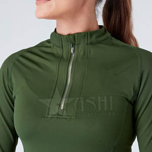 High Quality Women's Equestrian Clothing Half Zipper <b>Horse</b> <b>Riding</b> Tops with Long Sleeves Leggings Base Layer for Racing Shows - Product Image 4