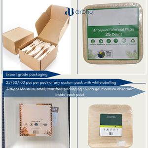 Juego de vajilla desechable ecológica de alta calidad, cubiertos de madera de bambú de palma para platos de comida y cuencos para fiestas y restaurantes - Product Image 3