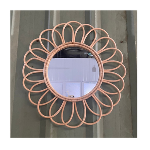 Miroir en rotin fait à la main au Vietnam, avec des matériaux écologiques, miroir en rotin parfait pour les salons de décoration murale naturelle - Product Image 6
