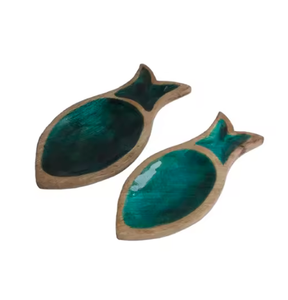 Cuencos de madera con estampado esmaltado, vajilla de diseño personalizado, cuenco para servir alimentos seguros, cuencos de Madera hechos a mano, llegada caliente - Product Image 4