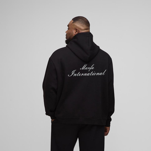 Sudadera con Capucha Bordada al por Mayor con Logotipo Personalizado, Sudadera de Invierno Blanca y Negra de Algodón y Felpa, Talla Grande para Hombre y Mujer - Product Image 2